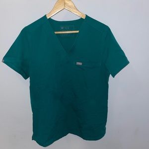 Figs scrub top. Color dark green. Size medium
